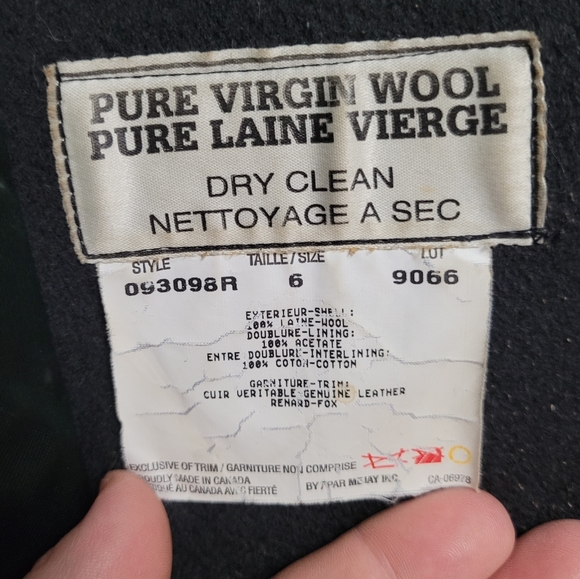 ME-JAY MONTREAL | vintage wool full length fox fur & leather trim coat - Picture 9 of 9